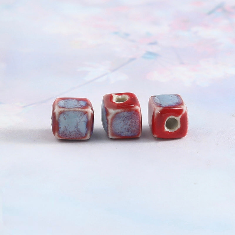 Ceramic Beads, Cube, 8mm, 200pcs