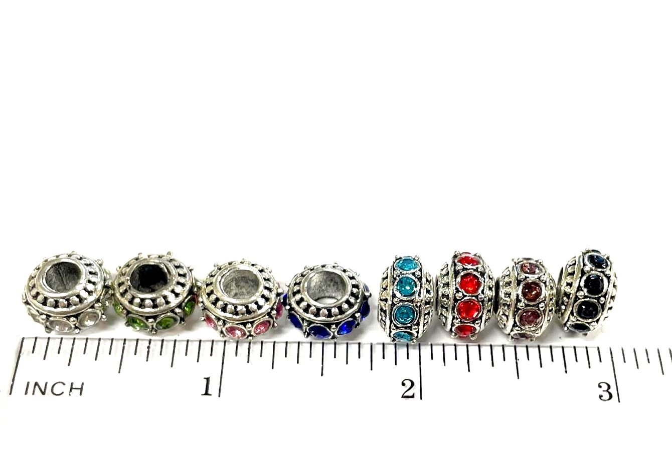 Rhinestone Charms, European Charms, Large Hole Spacer Beads,150pcs