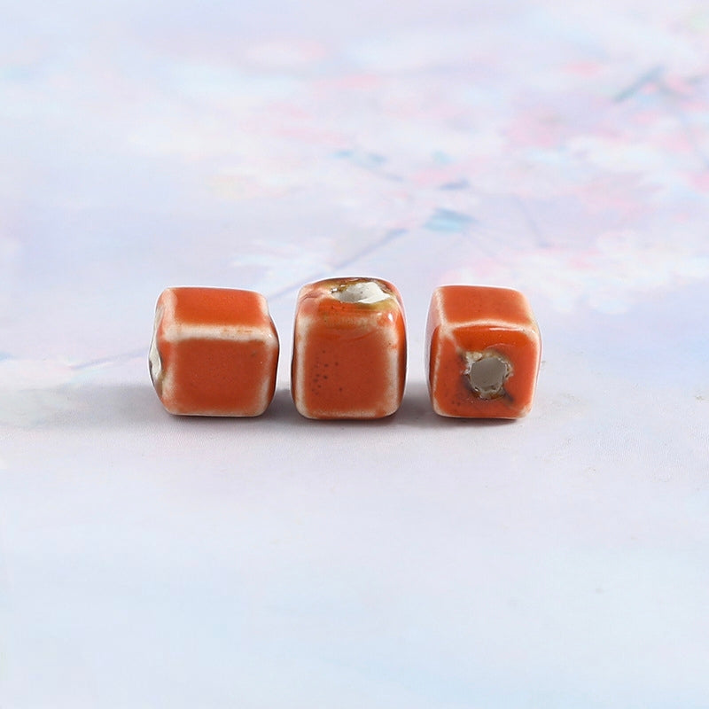 Ceramic Beads, Cube, 8mm, 200pcs
