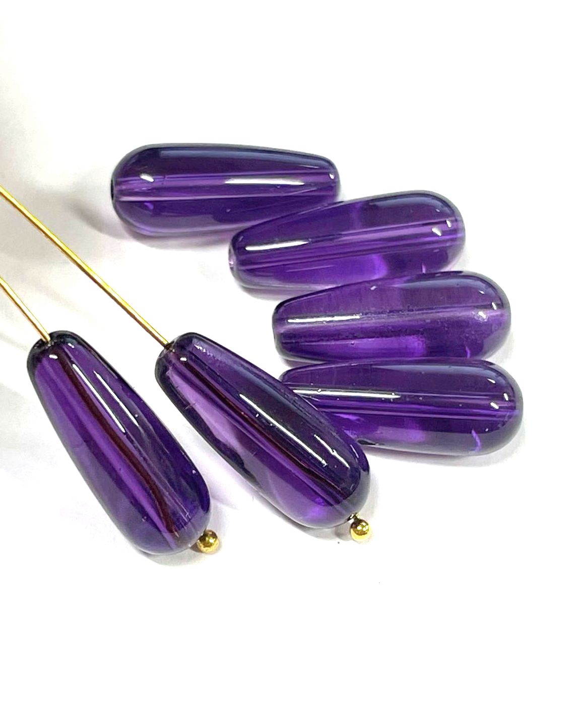 Smooth teardrops glass beads, 20mm, 260pcs