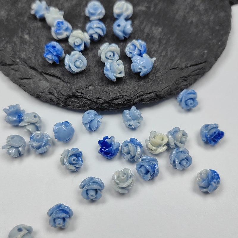 Shell powder flower beads, Shell Beads, Rose beads, Flower Beads, 6mm, 10mm 200pcs