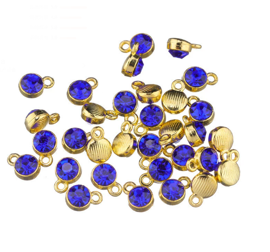 Birthstone charms, Rhinestone Charms Pendants, 10mm, 500pcs