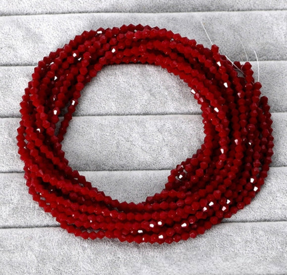 2mm,3mm,4mm,6mm, Bicone Opaque Glass beads, 50 strands