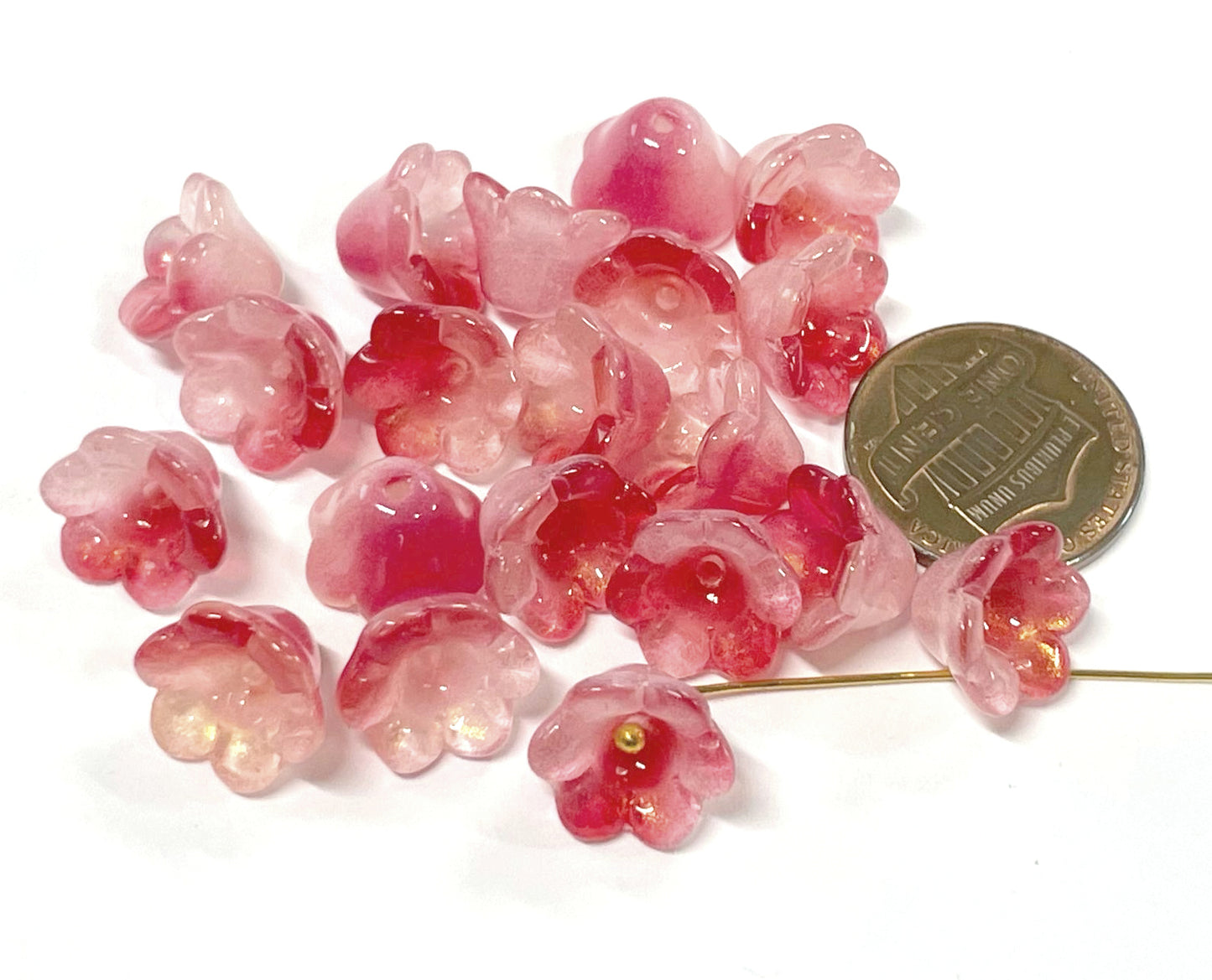 Bell Flower Beads Glass Beads 500pcs