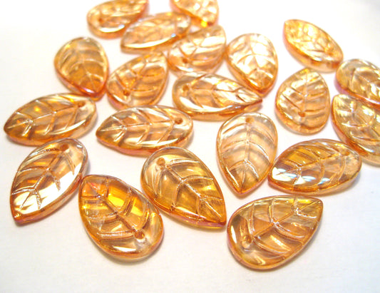 18mm Leaf Beads, Glass Beads, 420pcs