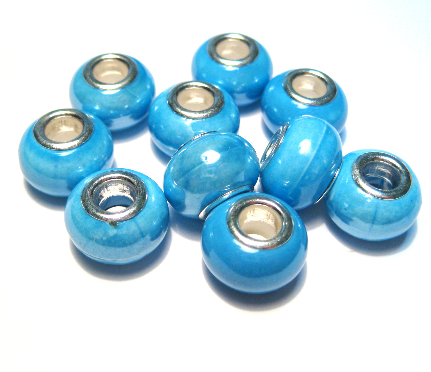 Ceramic Beads , Ceramic European Beads, Large Hole Rondelle Beads, 200pcs