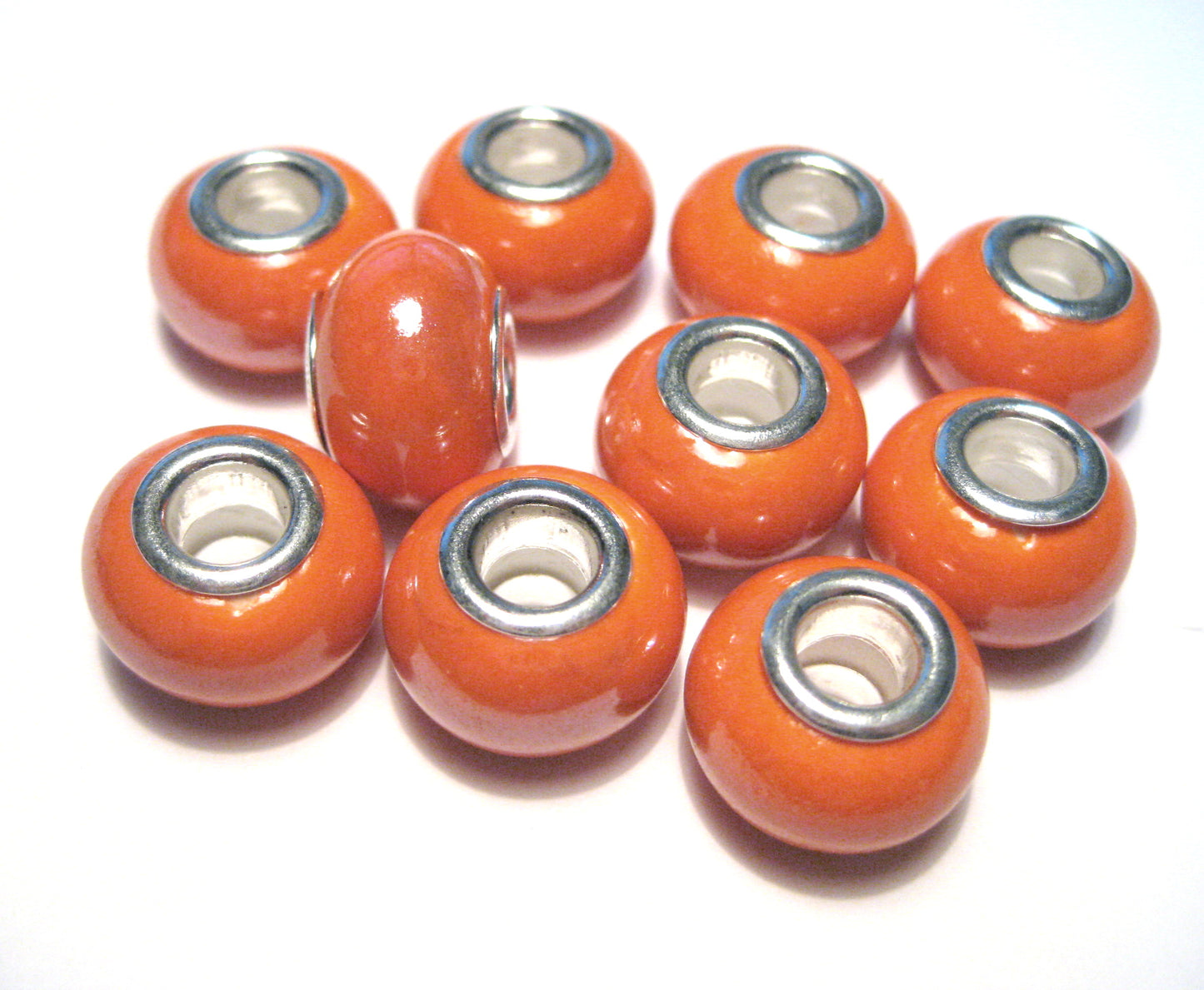 Ceramic Beads , Ceramic European Beads, Large Hole Rondelle Beads, 200pcs