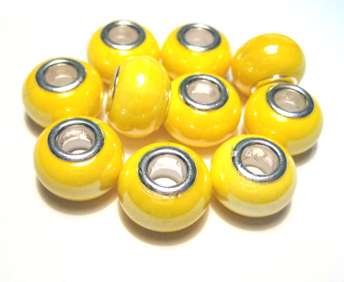 Ceramic Beads , Ceramic European Beads, Large Hole Rondelle Beads, 200pcs