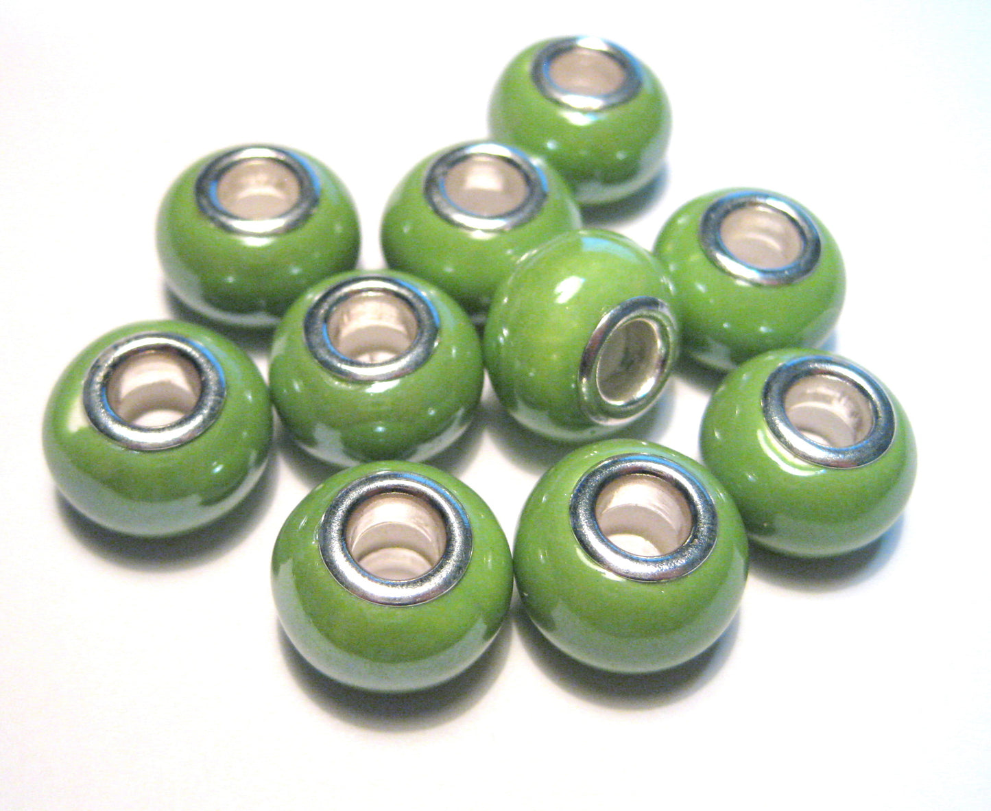Ceramic Beads , Ceramic European Beads, Large Hole Rondelle Beads, 200pcs