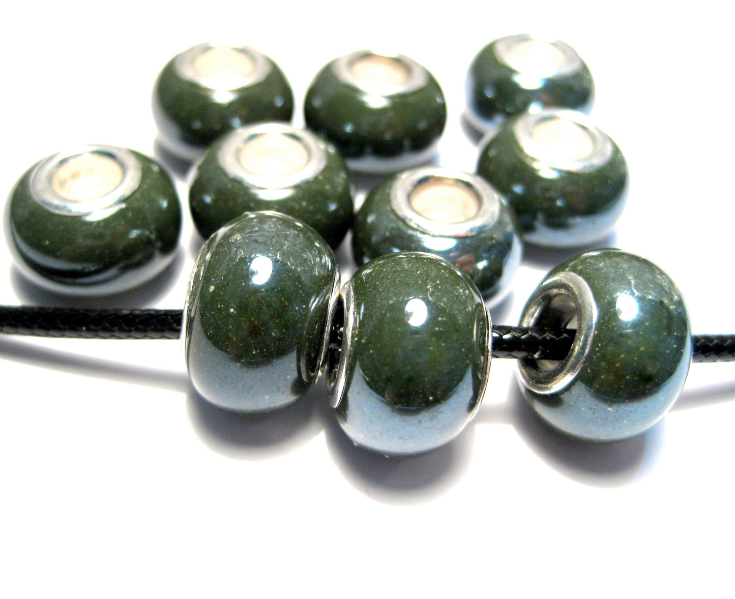 Ceramic Beads , Ceramic European Beads, Large Hole Rondelle Beads, 200pcs