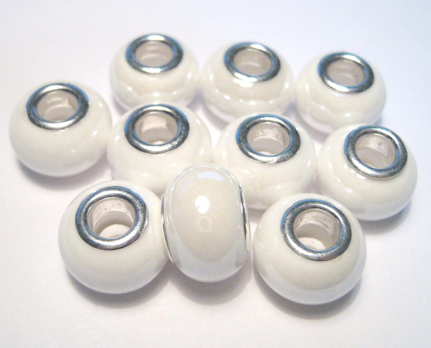 Ceramic Beads , Ceramic European Beads, Large Hole Rondelle Beads, 200pcs