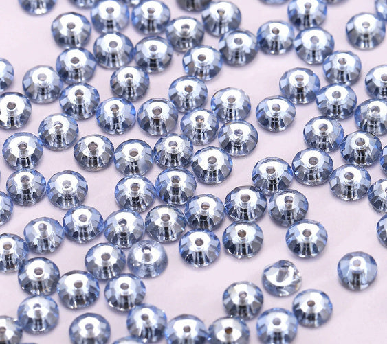 4mm-8mm Sew On Rhinestones, Flat Back Sew On Rhinestones, Round, 5pks
