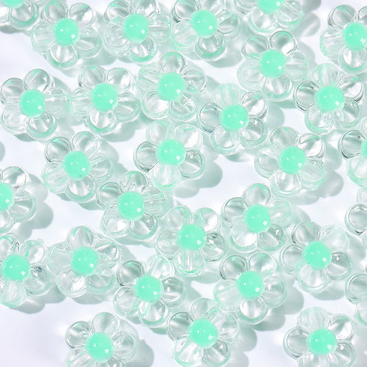 Acrylic Flower Beads with holes, 13mm, 100pcs