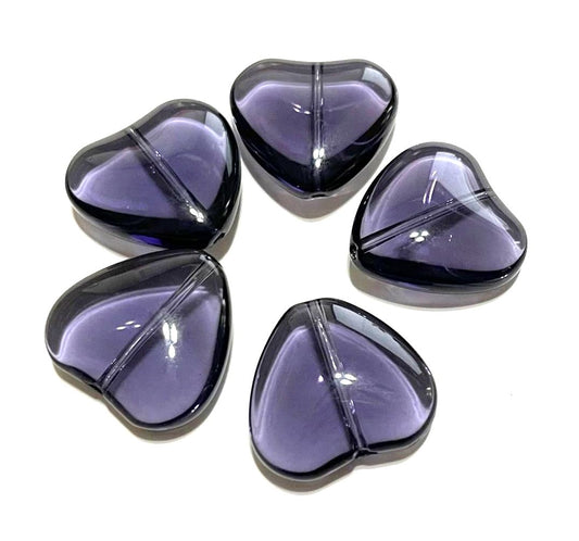Smooth Transparent Large Heart Beads, 20mm, 50pcs