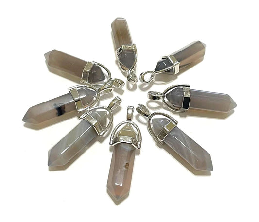 Gemstone Point Pendants, 50pcs