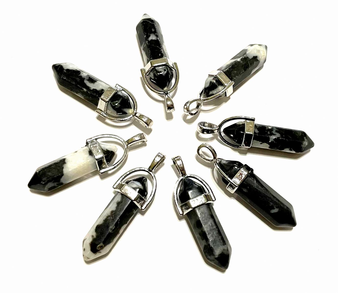 Gemstone Point Pendants, 50pcs