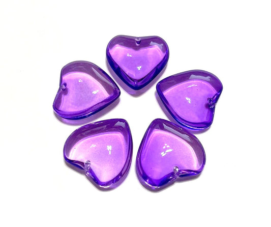 Smooth Transparent Large Heart Beads, 20mm, 50pcs