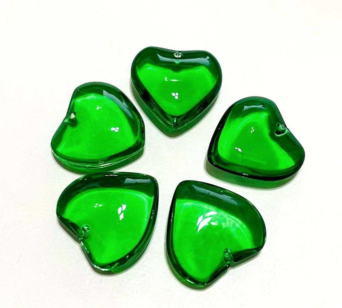 Smooth Transparent Large Heart Beads, 20mm, 50pcs
