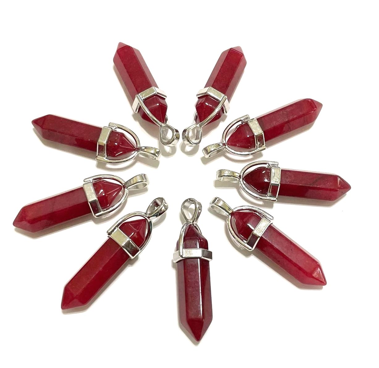 Gemstone Point Pendants, 50pcs