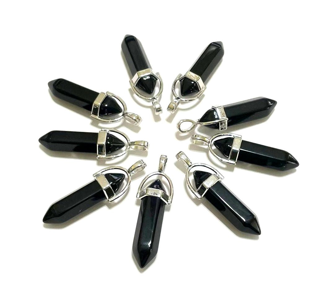 Gemstone Point Pendants, 50pcs