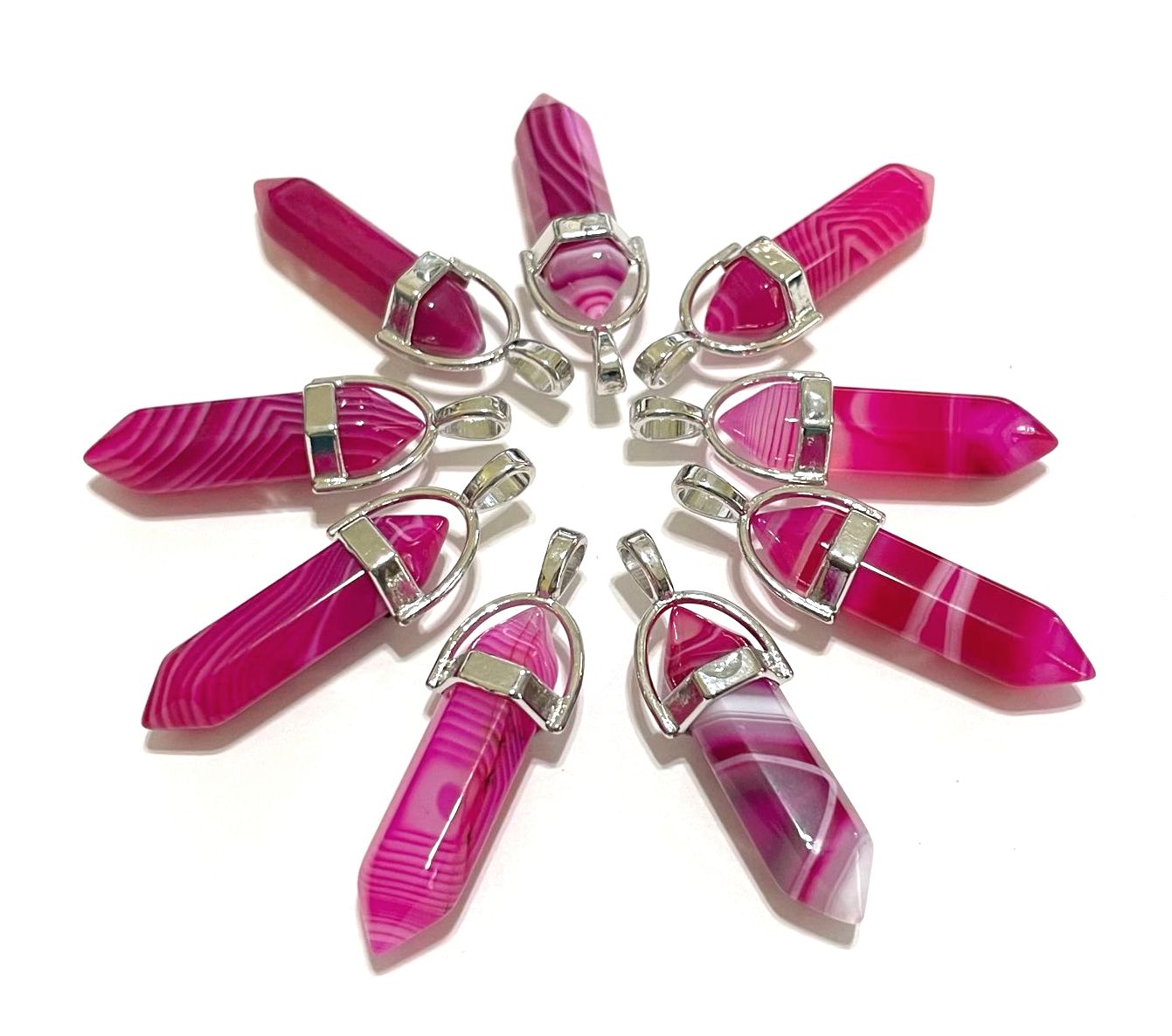 Gemstone Point Pendants, 50pcs