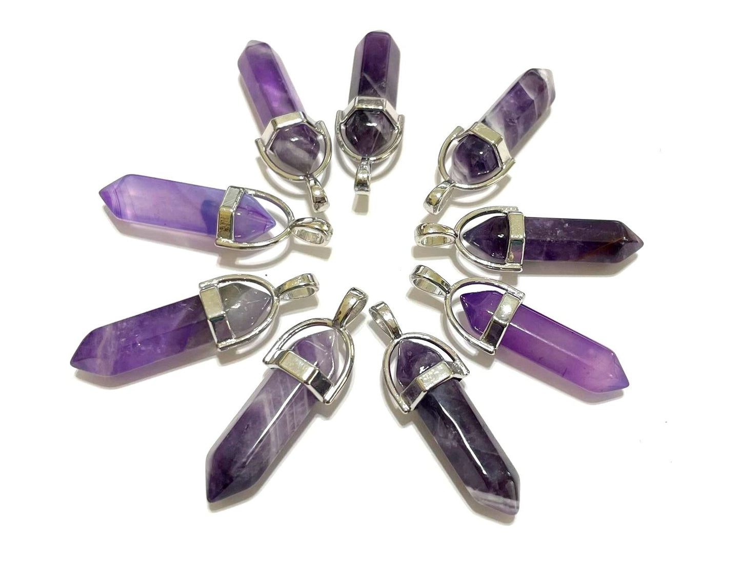 Gemstone Point Pendants, 50pcs