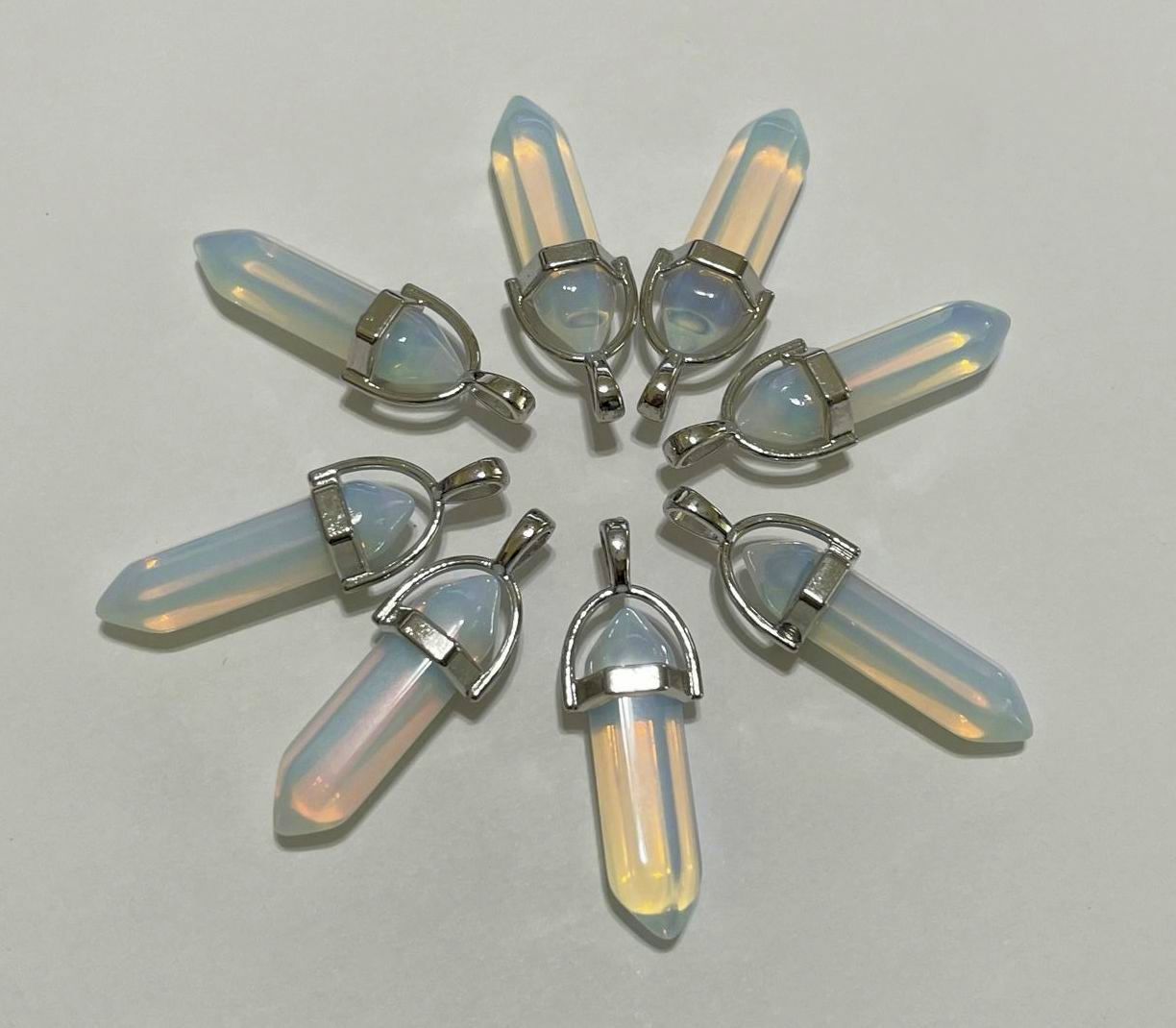 Gemstone Point Pendants, 50pcs