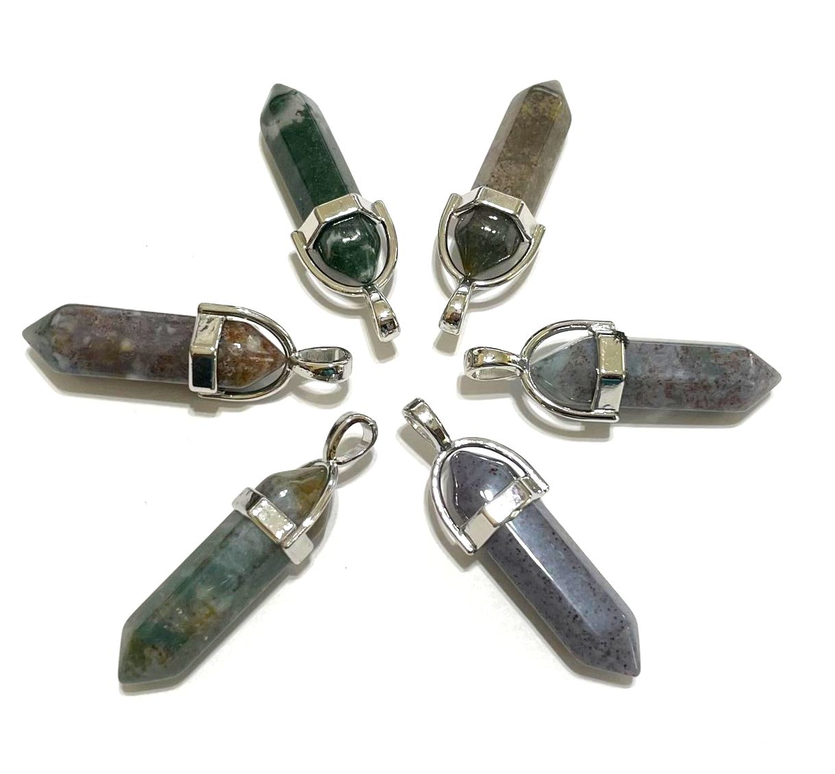 Gemstone Point Pendants, 50pcs
