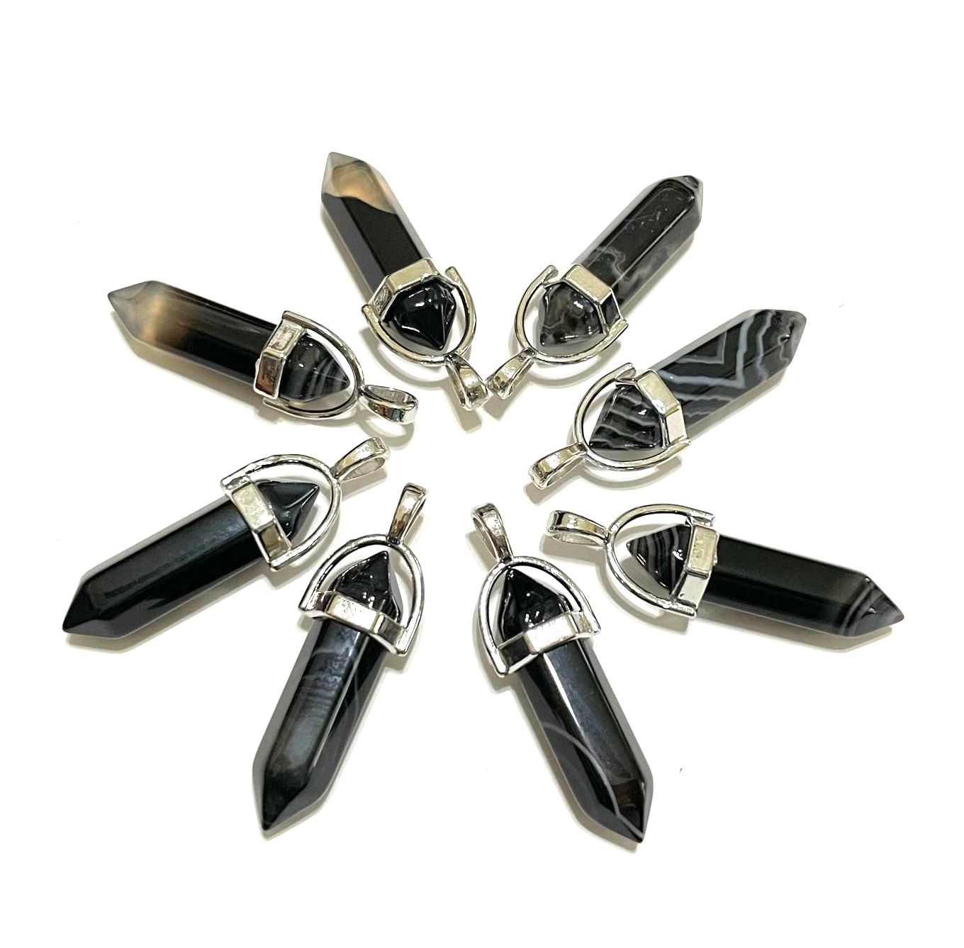 Gemstone Point Pendants, 50pcs
