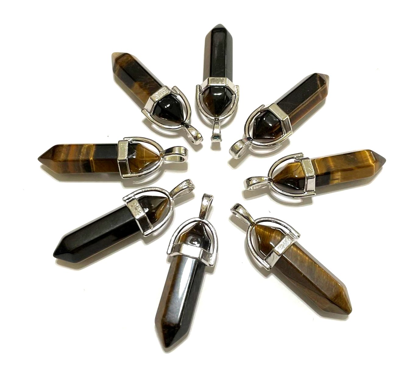Gemstone Point Pendants, 50pcs