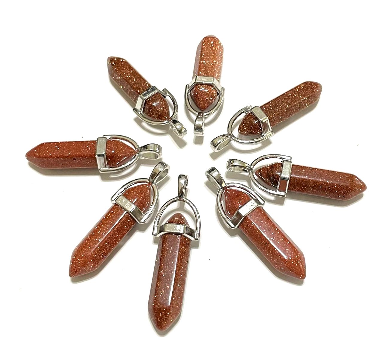 Gemstone Point Pendants, 50pcs