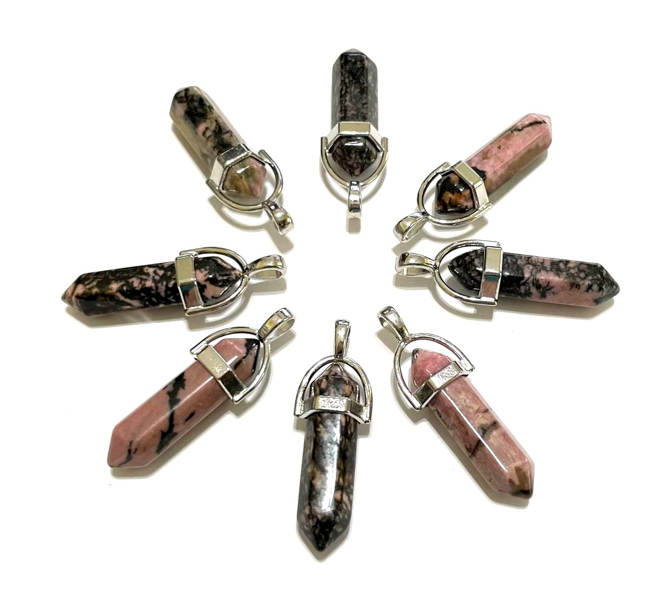 Gemstone Point Pendants, 50pcs