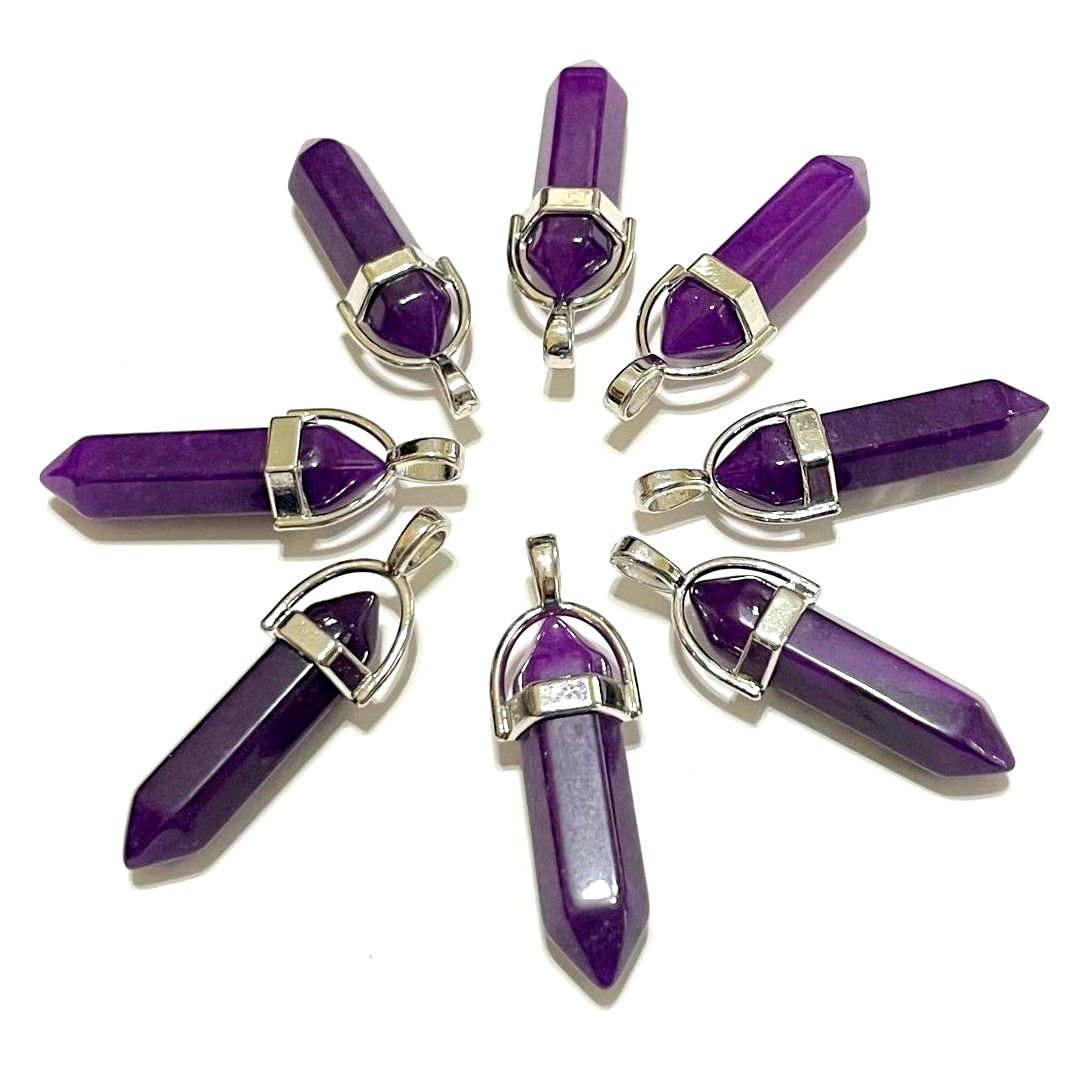 Gemstone Point Pendants, 50pcs