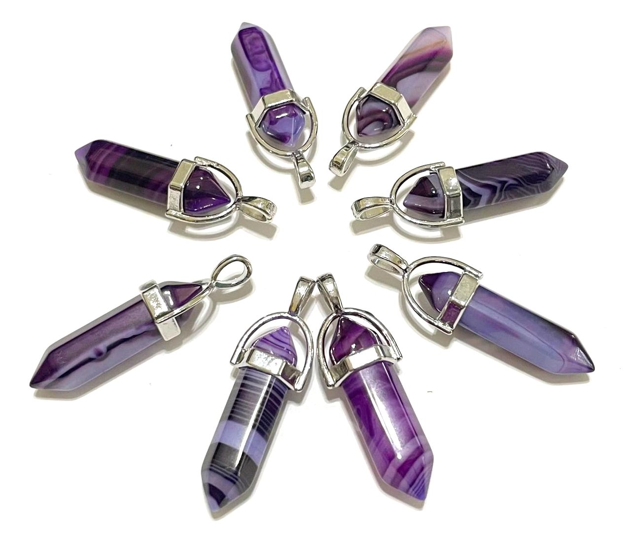 Gemstone Point Pendants, 50pcs
