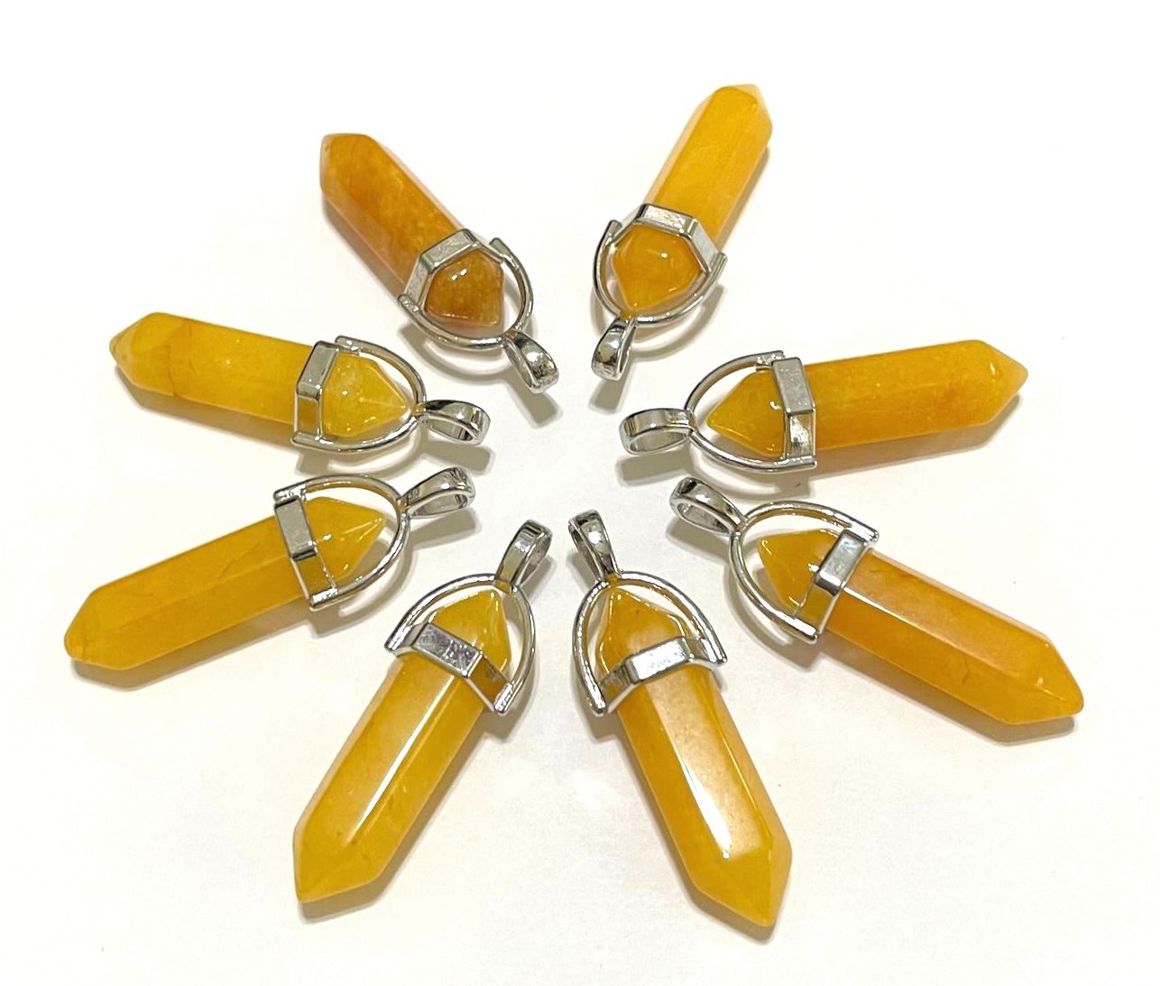 Gemstone Point Pendants, 50pcs