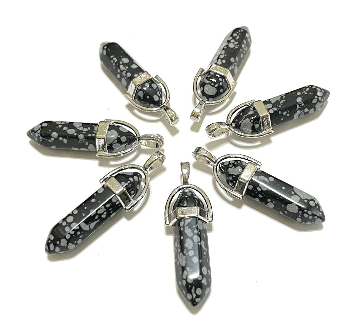 Gemstone Point Pendants, 50pcs
