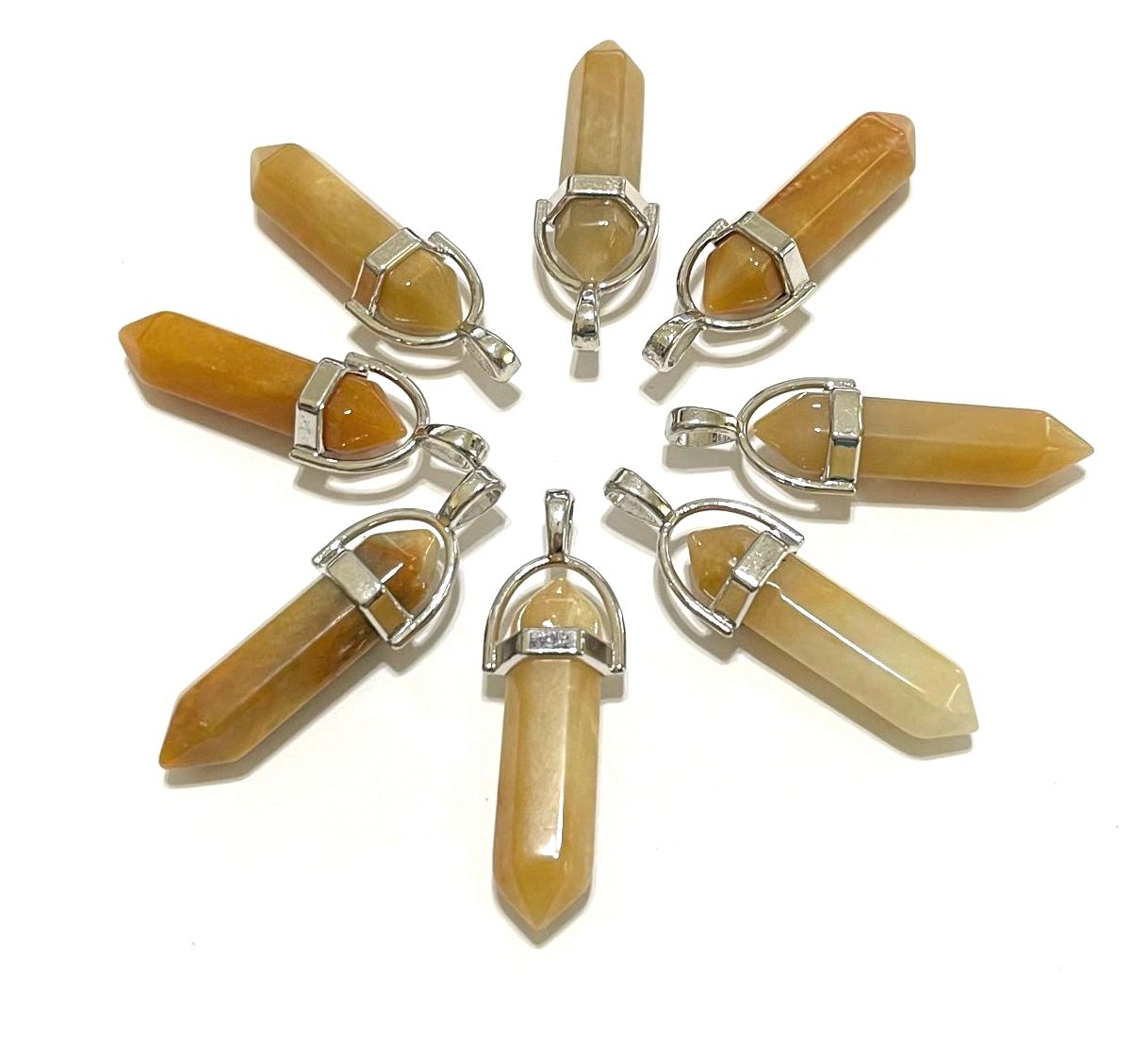 Gemstone Point Pendants, 50pcs
