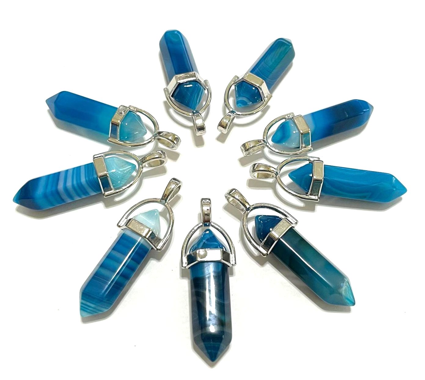 Gemstone Point Pendants, 50pcs