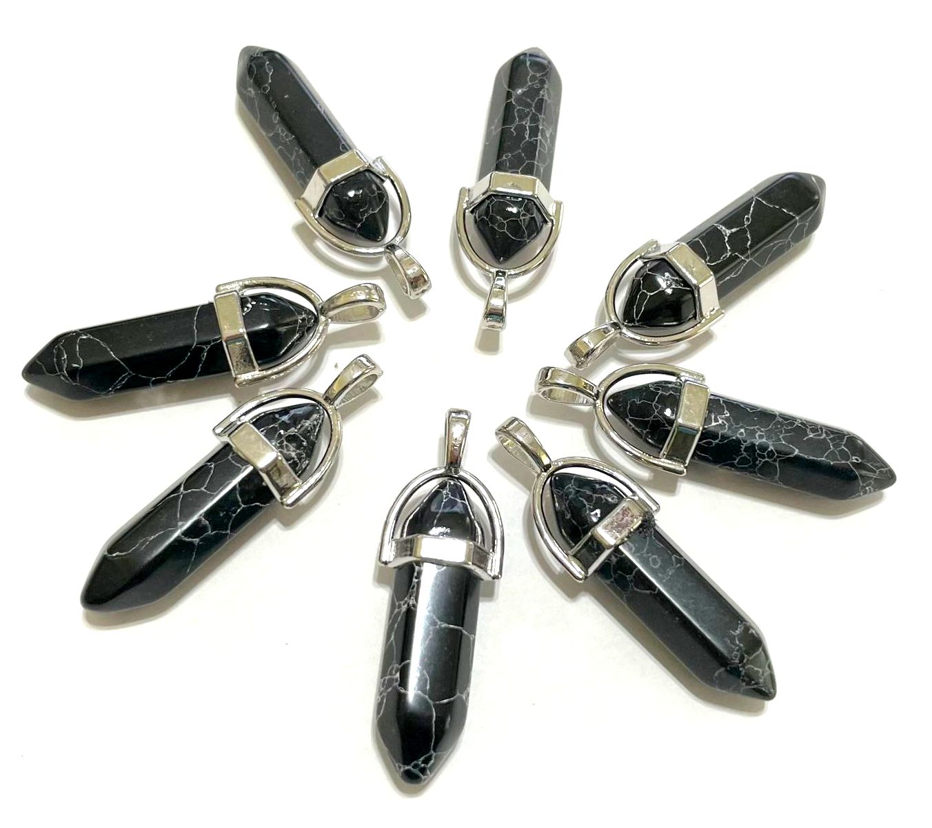 Gemstone Point Pendants, 50pcs