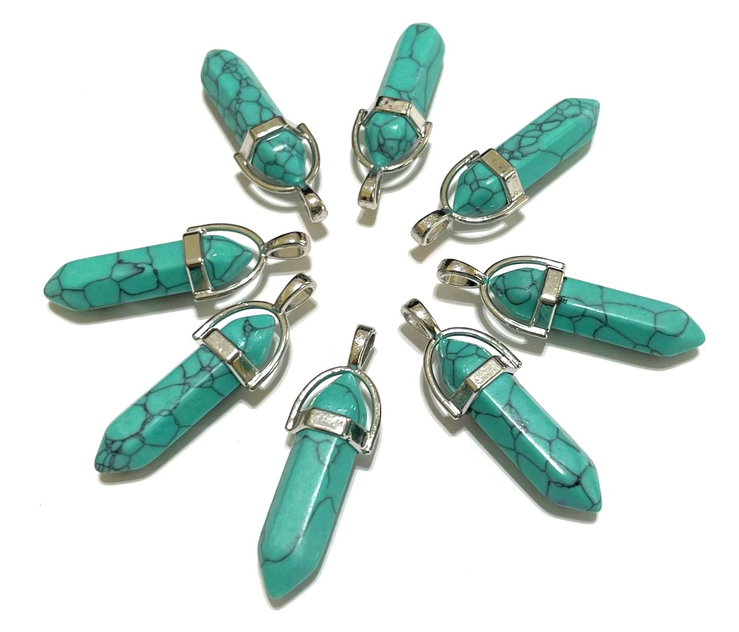 Gemstone Point Pendants, 50pcs