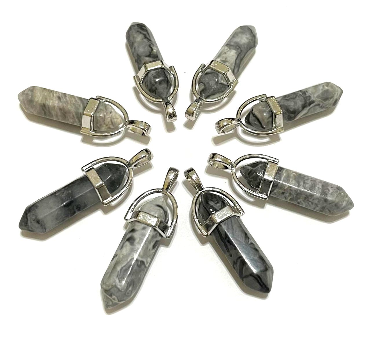 Gemstone Point Pendants, 50pcs