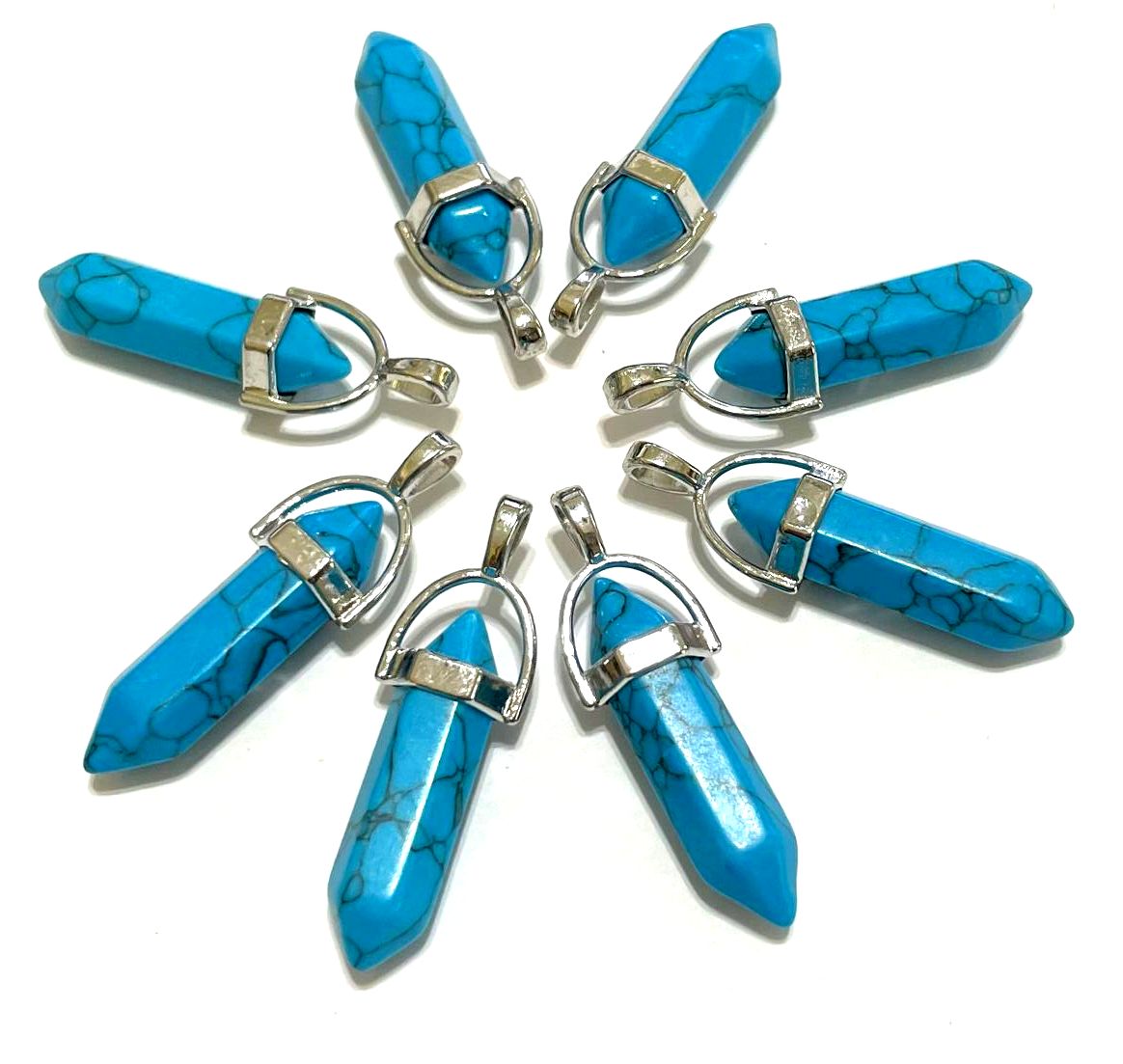 Gemstone Point Pendants, 50pcs