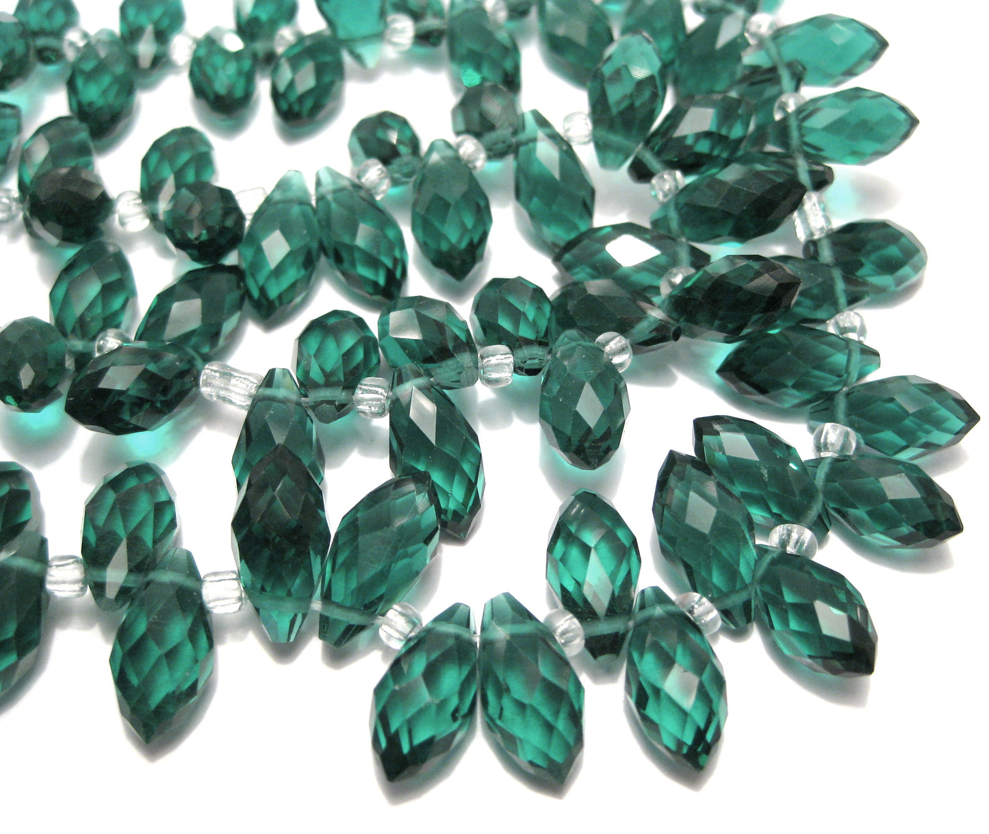 Faceted Teardrops, Glass, 12x6mm, 10 Strands