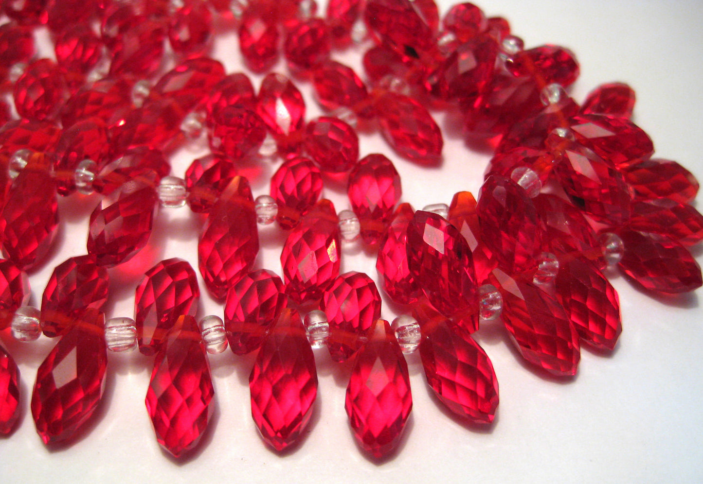 Faceted Teardrops, Glass, 12x6mm, 10 Strands