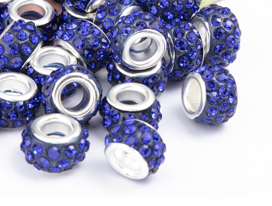 Rhinestone Spacer Beads, Polymer Clay Pave Beads, European Charms, 450pcs