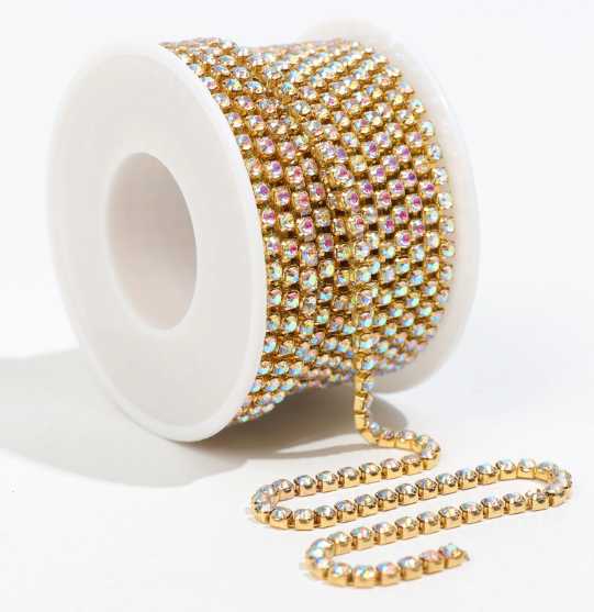 Cup Chains, Rhinestone Chain, 2 Rolls
