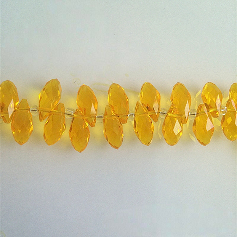 Faceted Teardrops, Glass, 12x6mm, 10 Strands