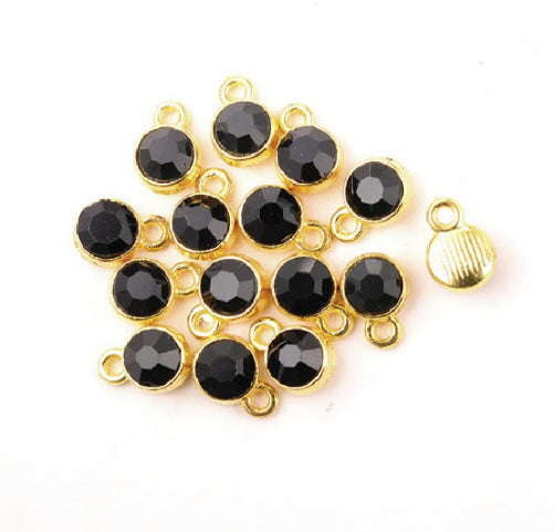 Birthstone charms, Rhinestone Charms Pendants, 10mm, 500pcs