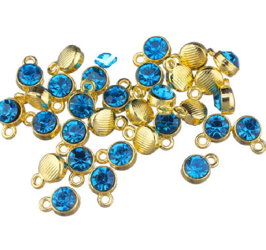 Birthstone charms, Rhinestone Charms Pendants, 10mm, 500pcs