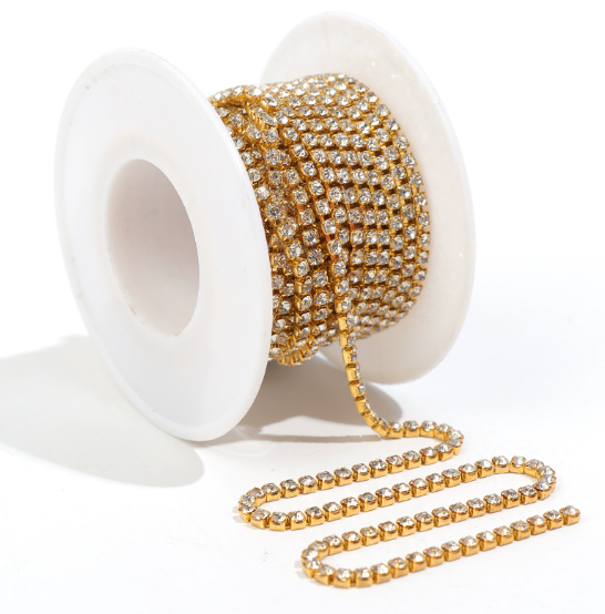 Cup Chains, Rhinestone Chain, 2 Rolls